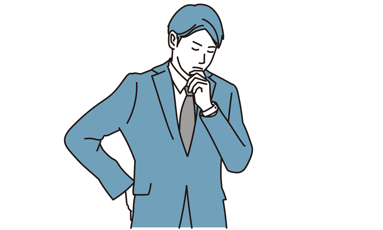 悩む男性のイラスト